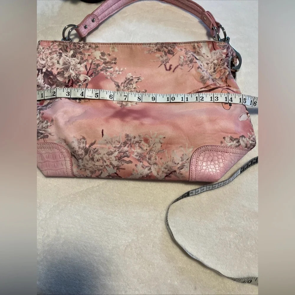 Kings PINK Floral Shoulder Bag Pink Satin Purse Y2K - Picture 7 of 9